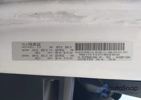 2016 Ram Promaster 1500 из США, поврежденный, VIN 3C6TRVBG0GE124904